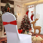 20 pcs red Stretch Chair Sashes for Christmas Wedding Parties Banquet Decorations Elastic Chair Covers with Slider Buckle Engagement Hotel Bridal Shower Xmas