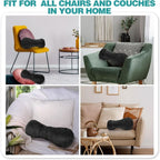 Couch Neck Pillow with Adjustable Strap, Bone-Shaped Plush Pillow for Relief, Headrest Pillow for Recliners And Sofas Black