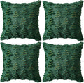 4 Pcs Christmas Throw Pillow Covers 18x18, Soft Faux Fur Pillow Cases Holiday Decorations, Fluffy Plush Accent Couch Cushion Case for Festivals Winter Sofa Living Room Home Decor(Green Tree)