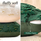 4 Pcs Christmas Throw Pillow Covers 18x18, Soft Faux Fur Pillow Cases Holiday Decorations, Fluffy Plush Accent Couch Cushion Case for Festivals Winter Sofa Living Room Home Decor(Green Tree)