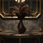3D-printed sculpture of a contemplative vase,black