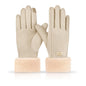 Gloves for Women Girl, Winter Touch Screen, Comfortable and Warm Double-Sided Velvet Lining Thickened Warm Glove,Khaki