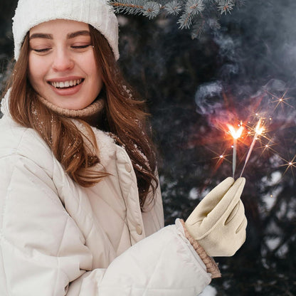 Gloves for Women Girl, Winter Touch Screen, Comfortable and Warm Double-Sided Velvet Lining Thickened Warm Glove,Khaki