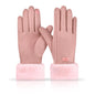 Gloves for Women Girl, Winter Touch Screen, Comfortable and Warm Double-Sided Velvet Lining Thickened Warm Glove,Pink