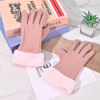 Gloves for Women Girl, Winter Touch Screen, Comfortable and Warm Double-Sided Velvet Lining Thickened Warm Glove,Pink