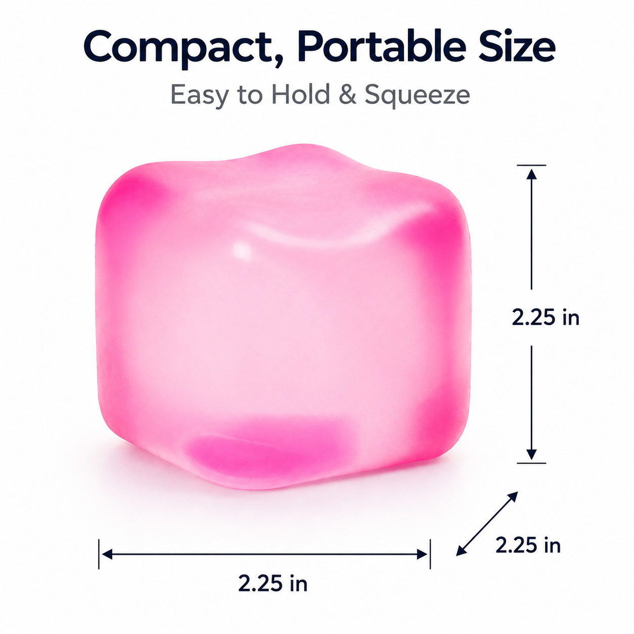 Purple Stress Cube Fidget Squishy Slow Rising Stress Ball, High Density Gel Filled Sensory Fidget Toy for Anxiety Relief