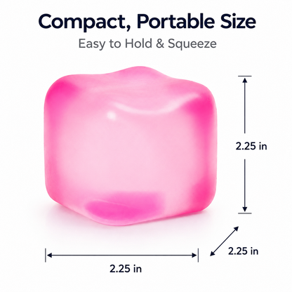 Purple Stress Cube Fidget Squishy Slow Rising Stress Ball, High Density Gel Filled Sensory Fidget Toy for Anxiety Relief
