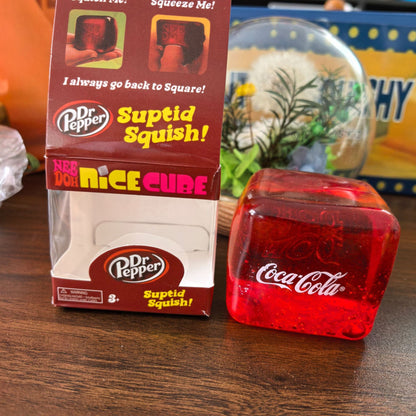 Cola Red Stress Cube Fidget Squishy Slow Rising Squeeze Toy, Fun Sensory Stress Ball for Kids Adults Teens