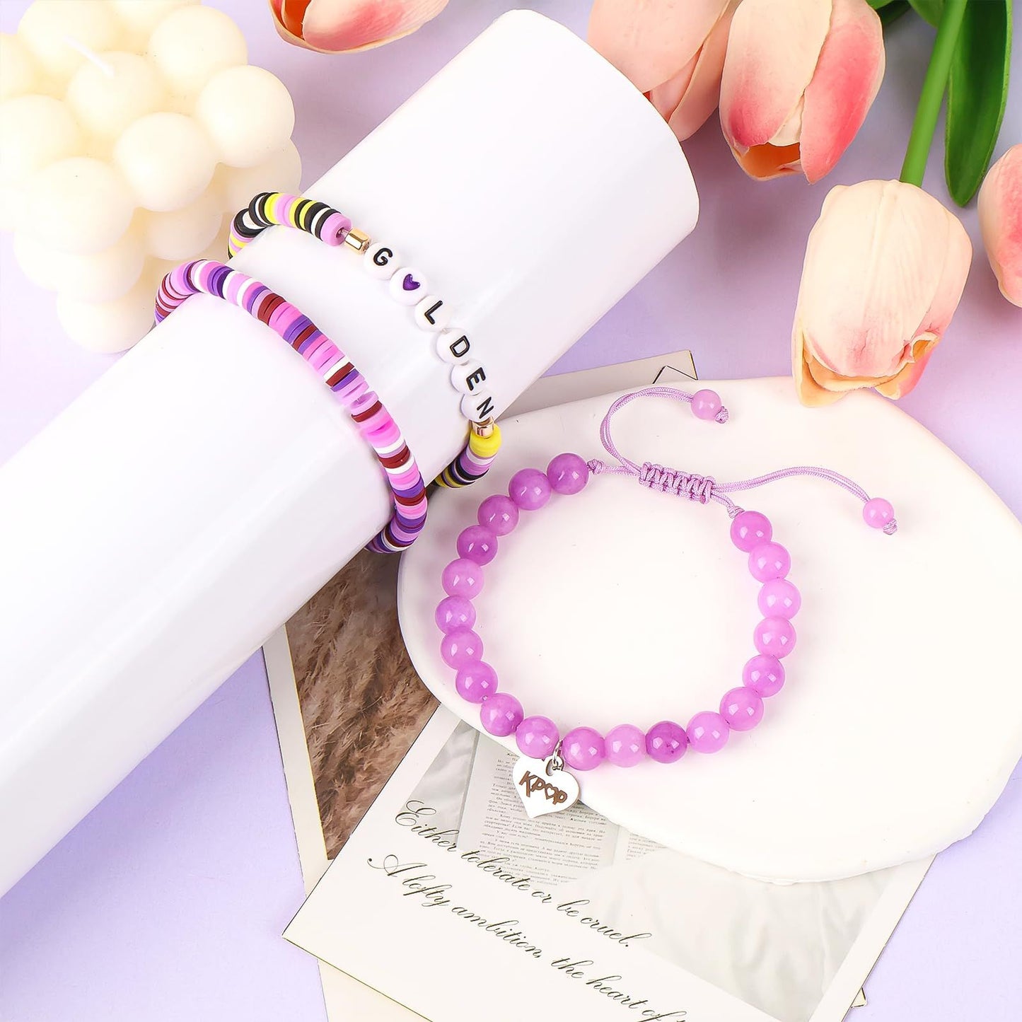 Kpop Demon Hunters Bracelets,KPop Bracelet Merch Stuff for Birthday,Christmas,Party,Gifts,Kpop Jewelry for Girls Women Daughter Sister Fans
