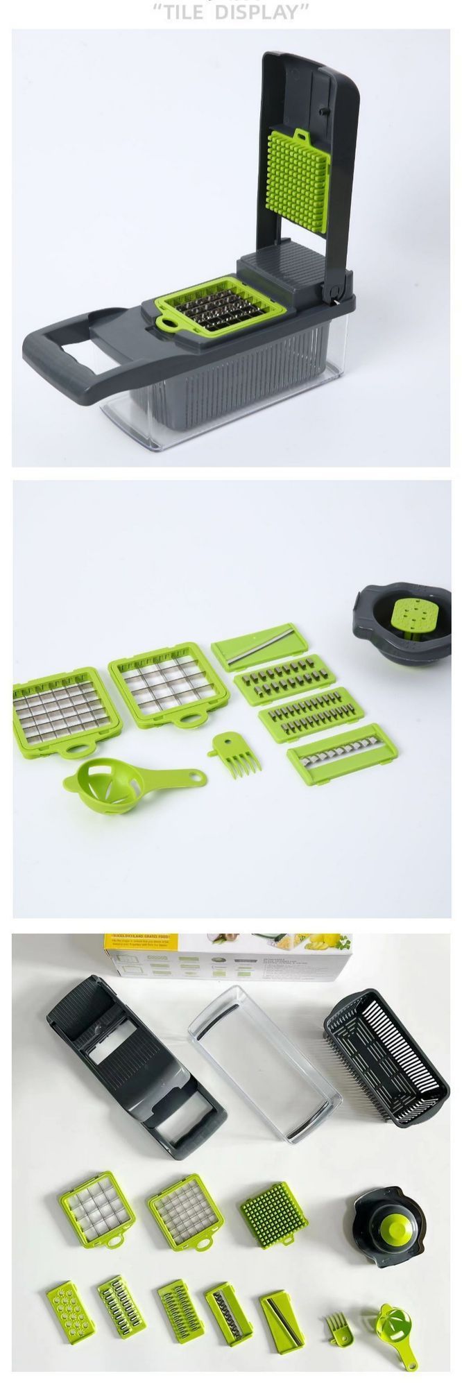 14-in-1 Vegetable Chopper (11 Blades+Spoon-shaped Tool)
