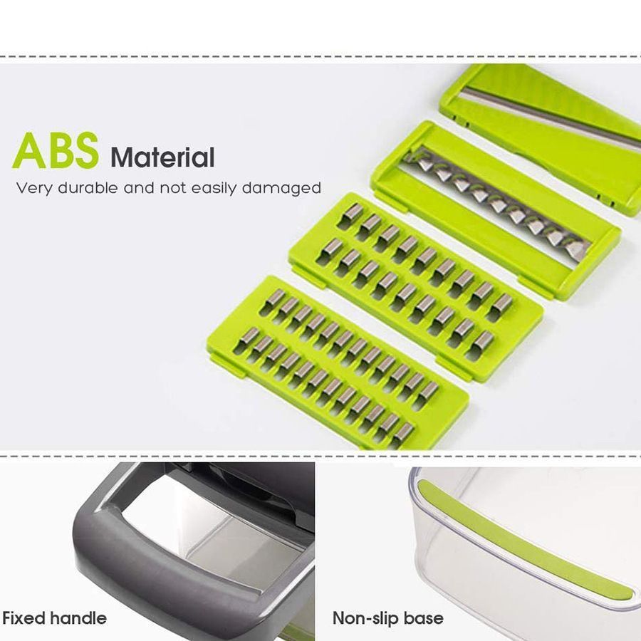 14-in-1 Vegetable Chopper (11 Blades+Spoon-shaped Tool)