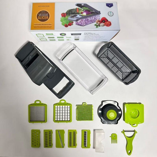 16-in-1 Vegetable Chopper (11 Blades+Square Tool)
