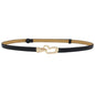 2-Pack Black Adjustable Skinny Belt with Heart Buckle