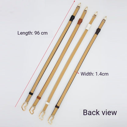 2-Pack Camel-Colour Adjustable Skinny Belt with Heart Buckle