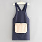 2-Pack Navy-Blue Waterproof Aprons with Detachable Hand Towels