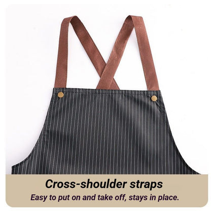 2-Pack Navy-Blue Waterproof Aprons with Detachable Hand Towels