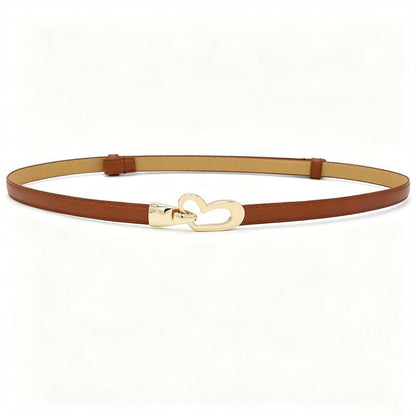 2-Pack White Adjustable Skinny Belt with Heart Buckle