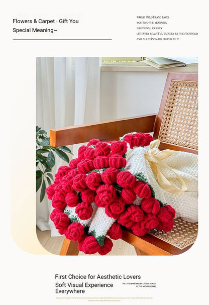 33 Red Rose Bouquet Blanket Diameter Approximately 80CM