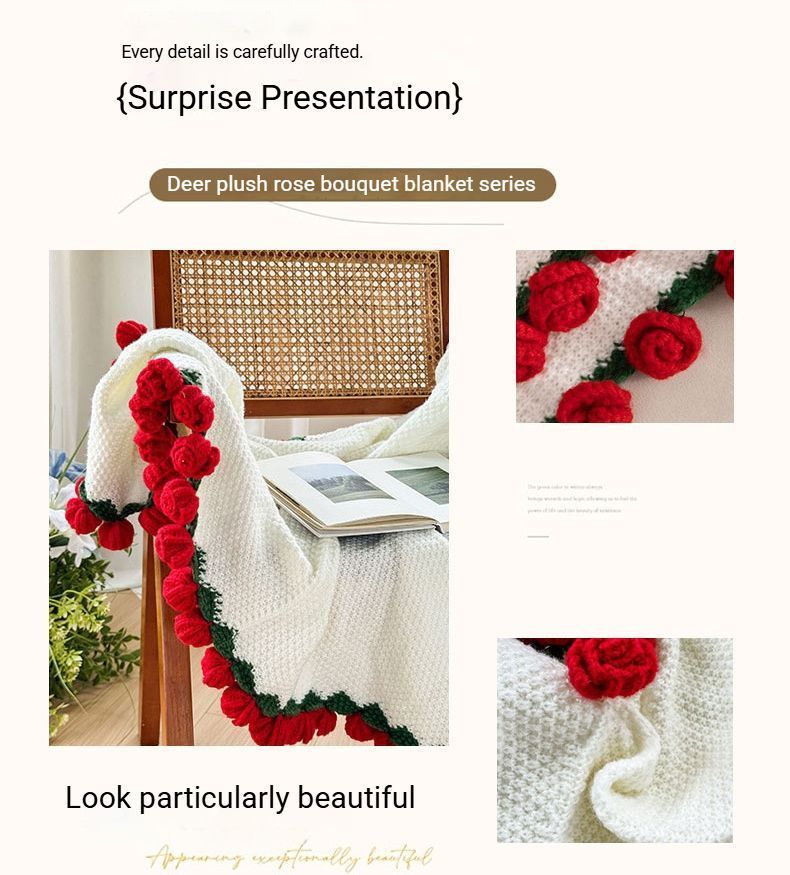 33 Red Rose Bouquet Blanket Diameter Approximately 80CM
