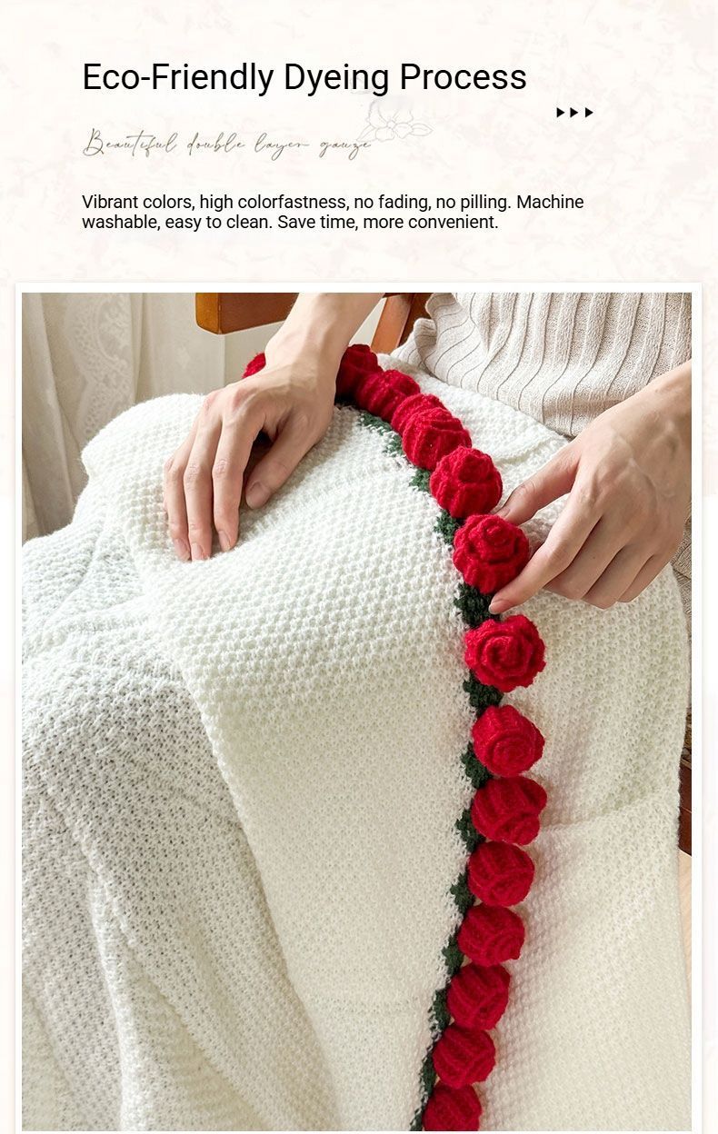 52 Pink Rose Blanket Diameter Approximately 110CM