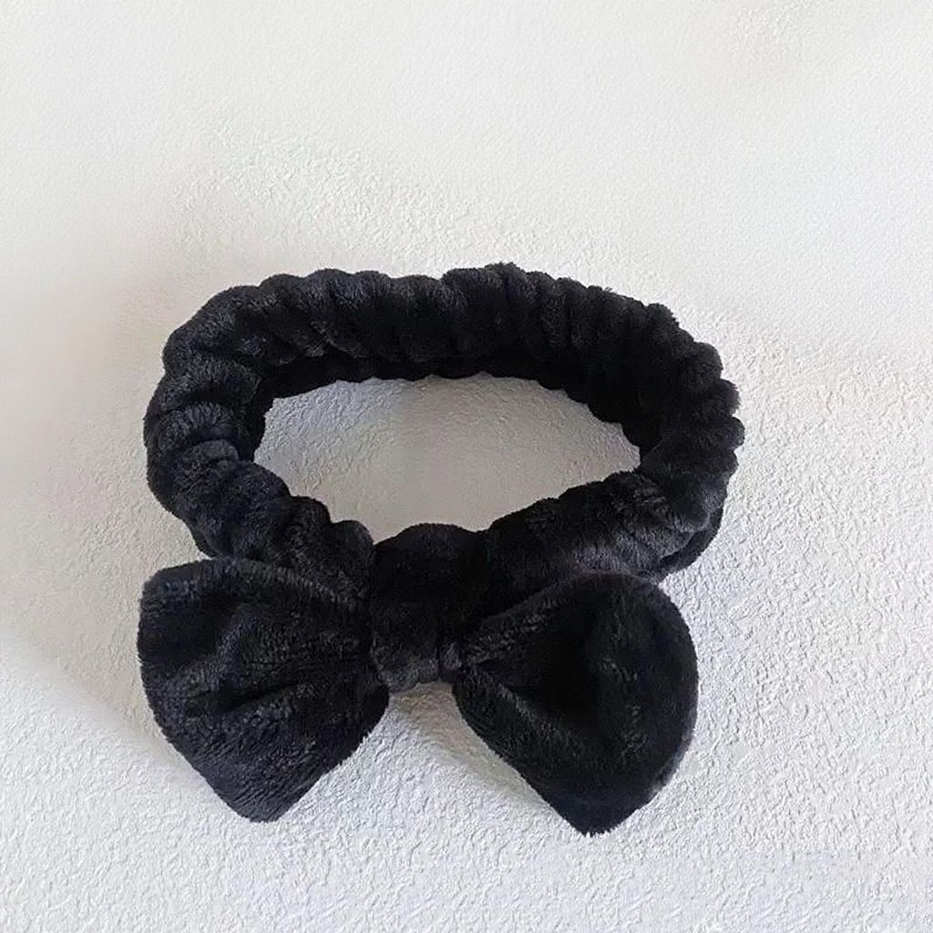Autumn/Winter Plush Bow Headband Leather Red