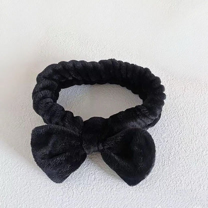 Autumn/Winter Plush Bow Headband Navy Blue