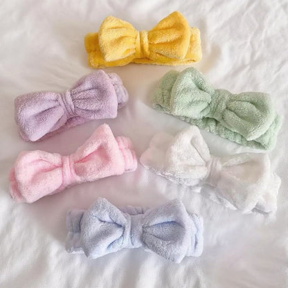 Autumn/Winter Plush Bow Headband Yellow