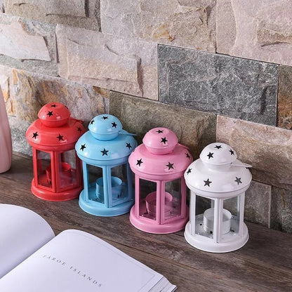 Black Pink and Red Candle Holder Set of 3