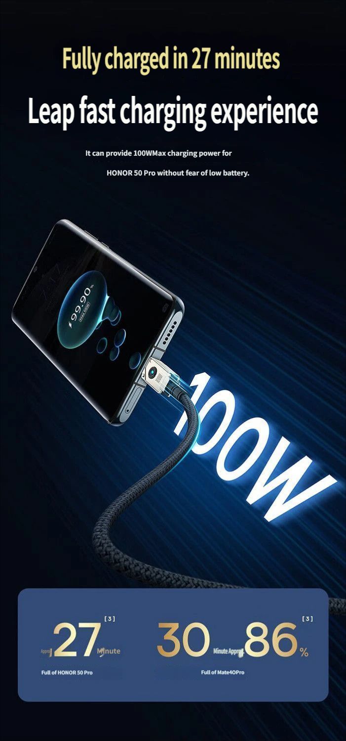 Fast charging data cable CtoC 100w 1m-Black