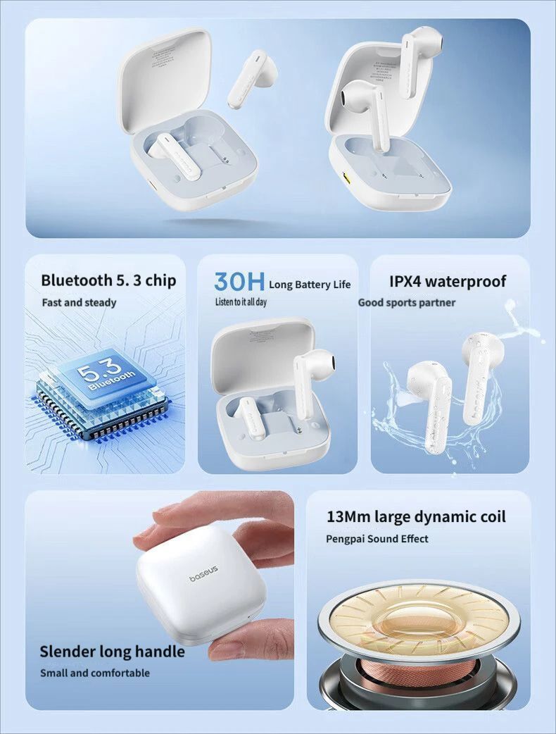 E16 Bluetooth headset-Blue