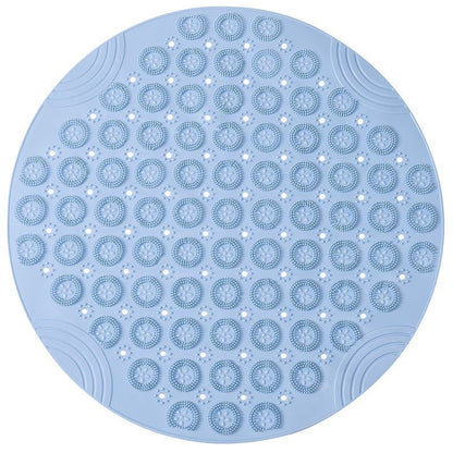 Gray Round Non-Slip Massage Bath Mat 55×55cm
