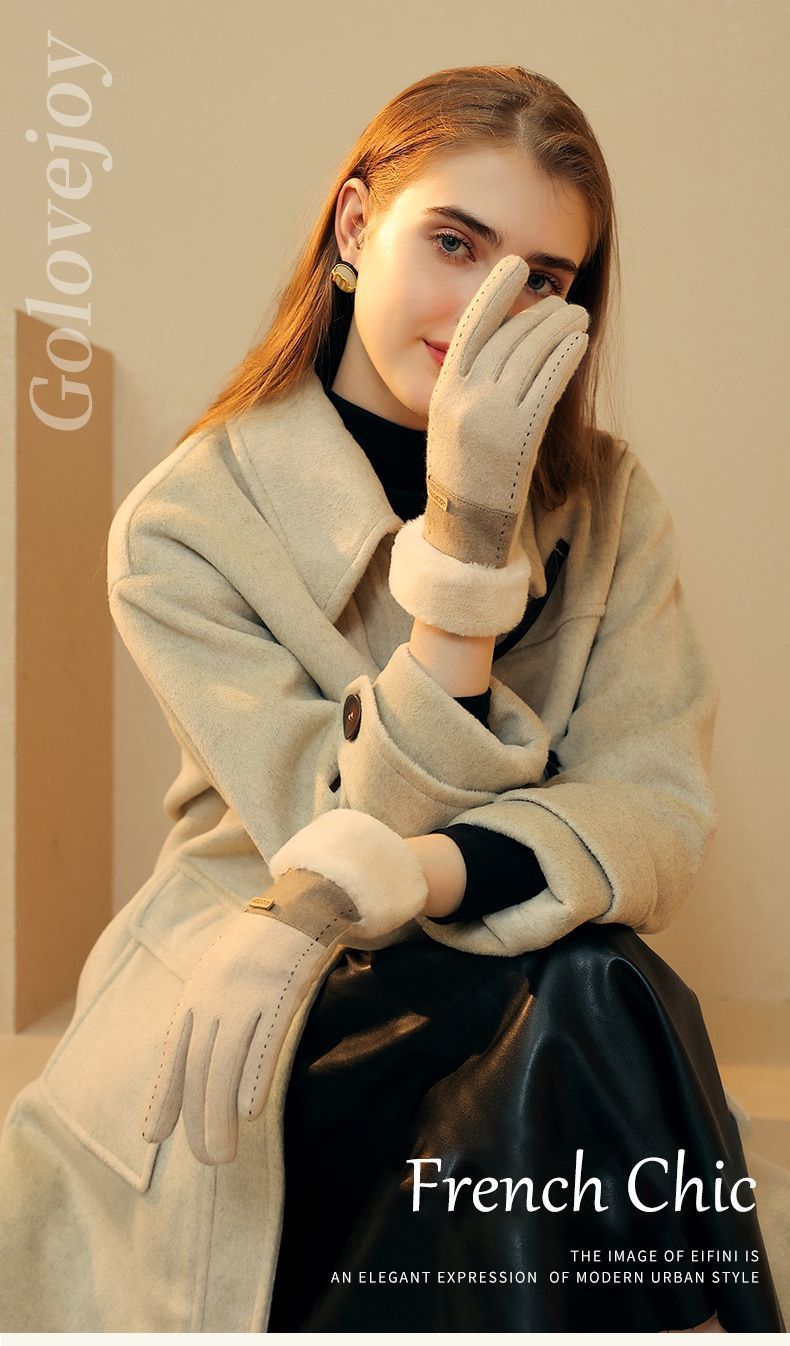 Ladies Winter Warm Cashmere Gloves DY36 Dai Yue Black