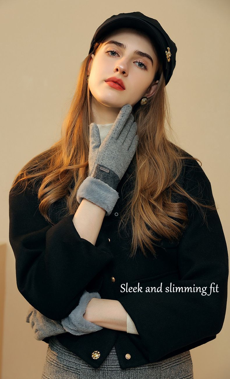 Ladies Winter Warm Cashmere Gloves DY36 Dai Yue Black