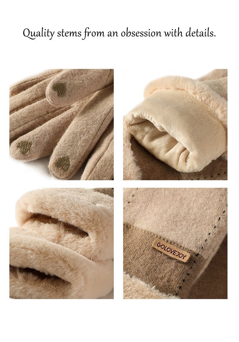 Ladies Winter Warm Cashmere Gloves DY36 Dai Yue Black