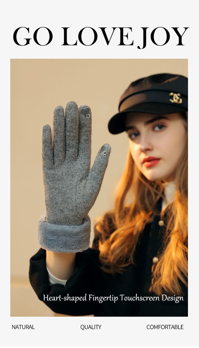 Ladies Winter Warm Cashmere Gloves DY36 Dark Tea Camel