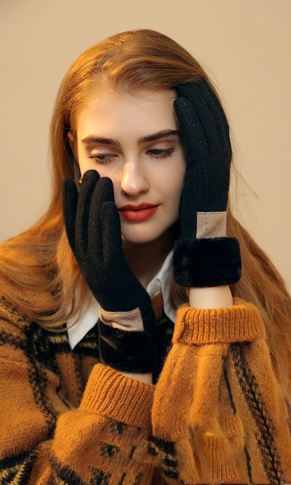 Ladies Winter Warm Cashmere Gloves DY36 Moonlight Gray