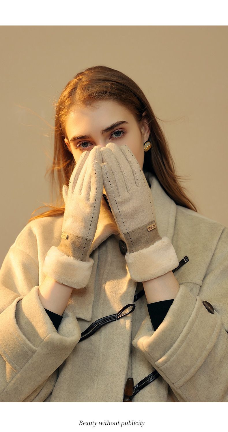 Ladies Winter Warm Cashmere Gloves DY43 Moonlight Gray