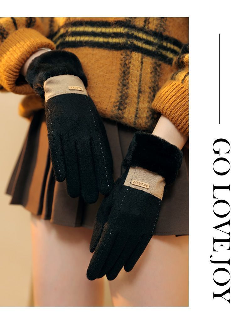 Ladies Winter Warm Cashmere Gloves DY50 Pink