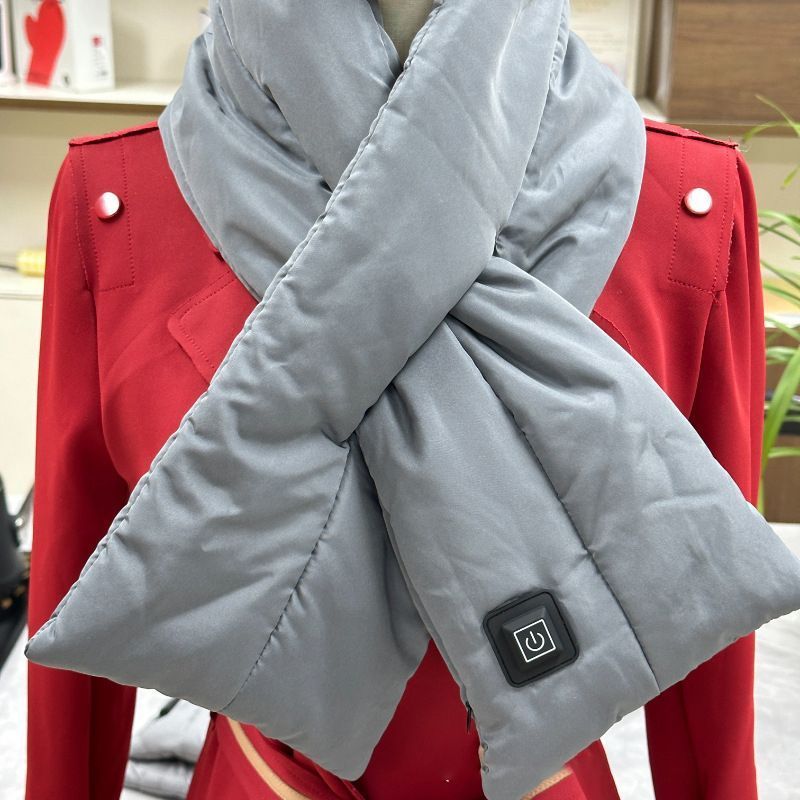 Rechargeable Thickened Heated Scarf Light Gray