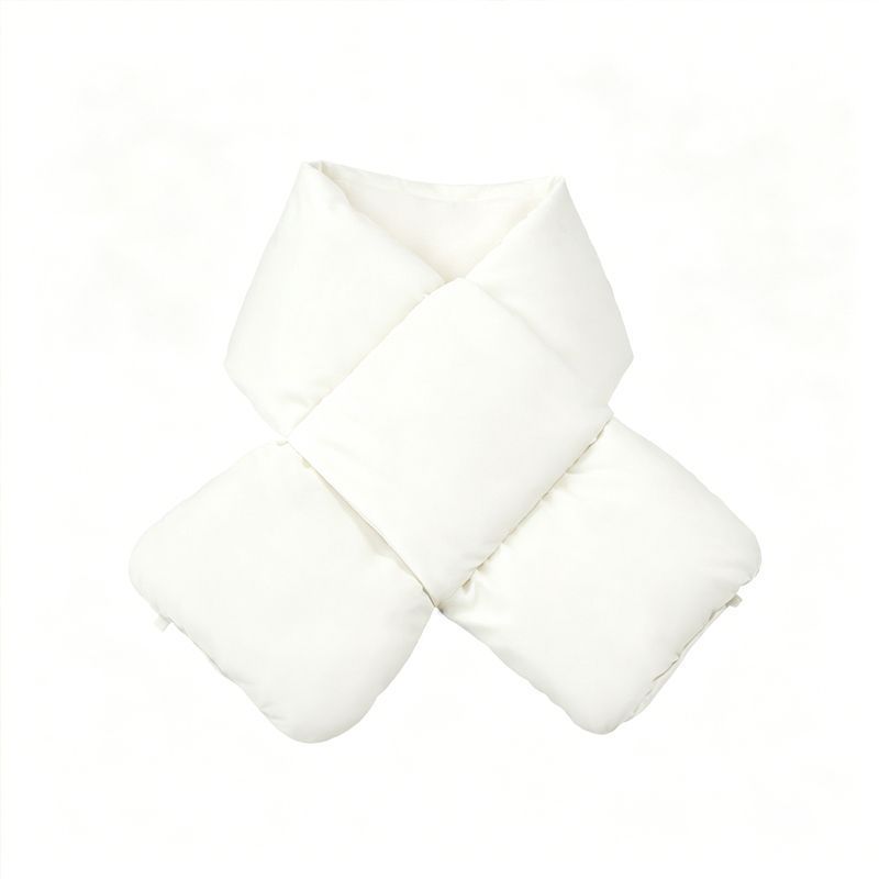 USB Heated White Duck Down Neck Warmer Beige