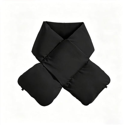 USB Heated White Duck Down Neck Warmer Black