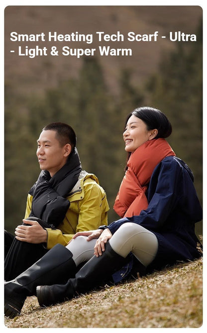 USB Heated White Duck Down Neck Warmer Black