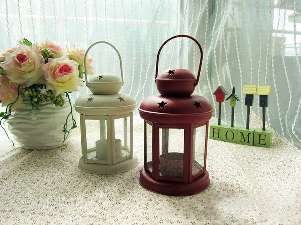 White Pink and Red Candle Holder Set of 3