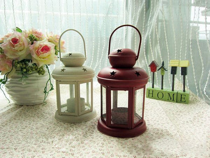 White Pink and Red Candle Holder Set of 3