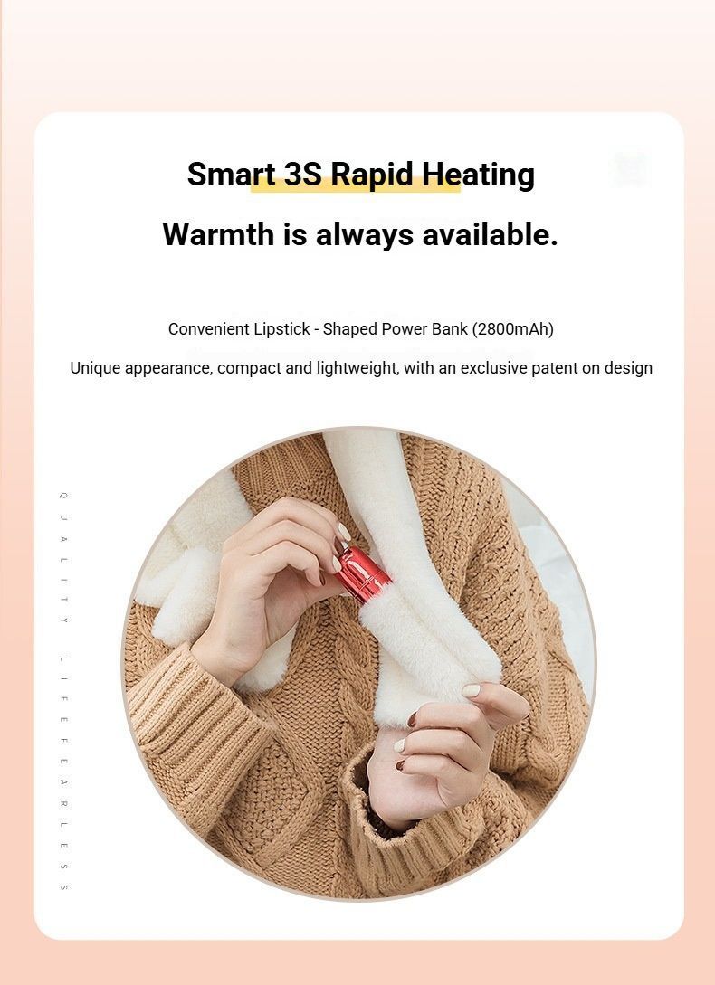 Winter Imitation Rabbit Fur USB Heated Scarf Red