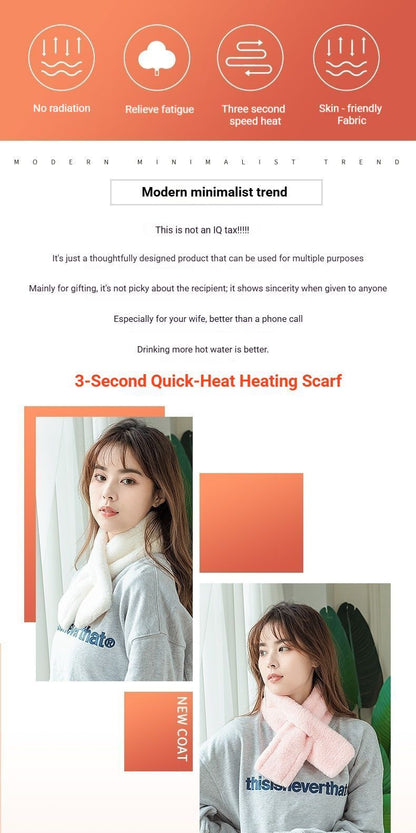 Winter Imitation Rabbit Fur USB Heated Scarf Red-Gift Box Edition