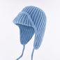 Women Plain Aviator Hat with Earflaps Blue
