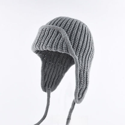 Women Plain Aviator Hat with Earflaps Coffee Brown