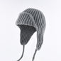Women Plain Aviator Hat with Earflaps Gray