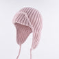 Women Plain Aviator Hat with Earflaps Pink